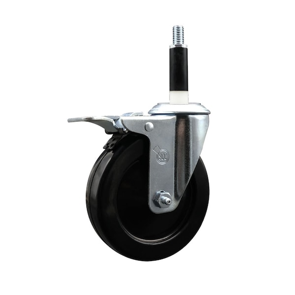 5'' Soft Rubber Swivel 7/8'' Expanding Stem Caster Total Lock Brake